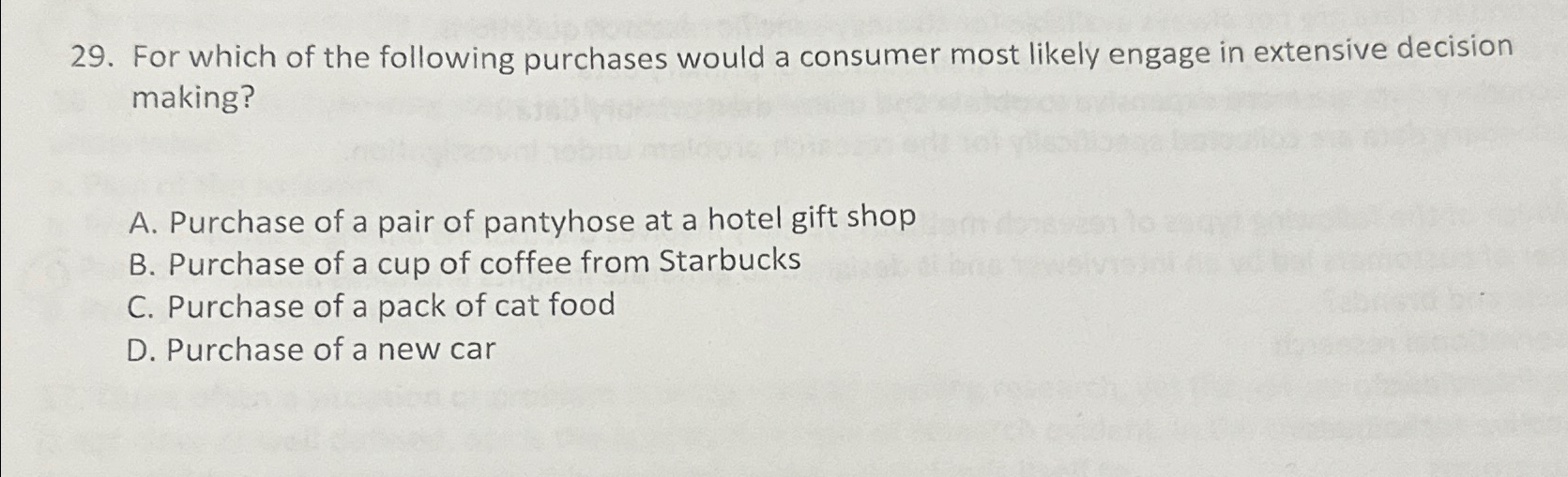 Solved For which of the following purchases would a consumer | Chegg.com