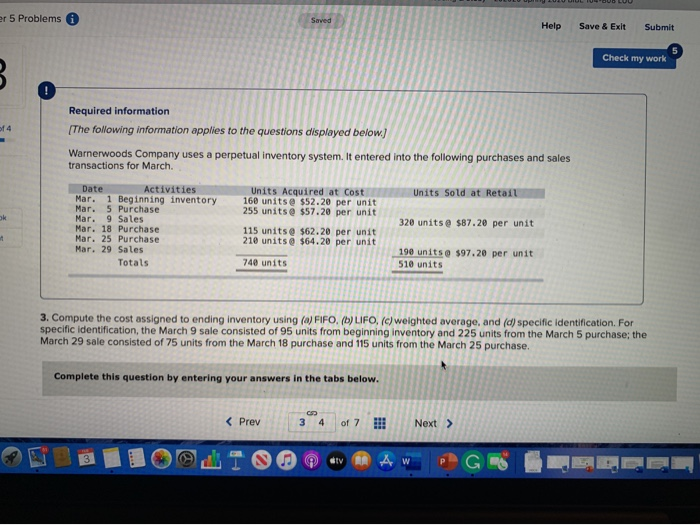 Solved - 5 Problems Help Save & Exit Submit Check my work | Chegg.com
