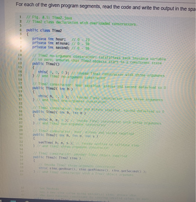 Solved PROGRAMMING OUTPUT For each of the given program | Chegg.com