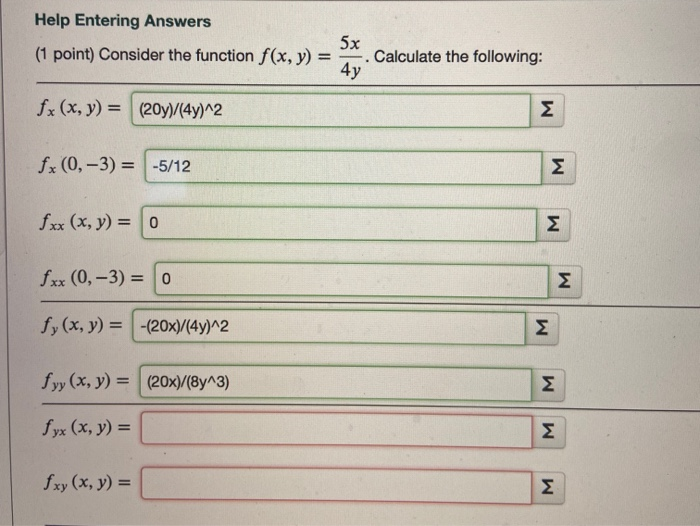 Solved Help Entering Answers (1 point) Consider the function | Chegg.com