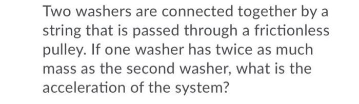 Solved Two washers are connected together by a string that | Chegg.com