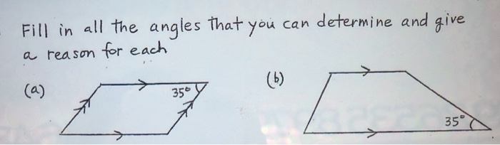Solved Fill in all the angles that you can determine and | Chegg.com