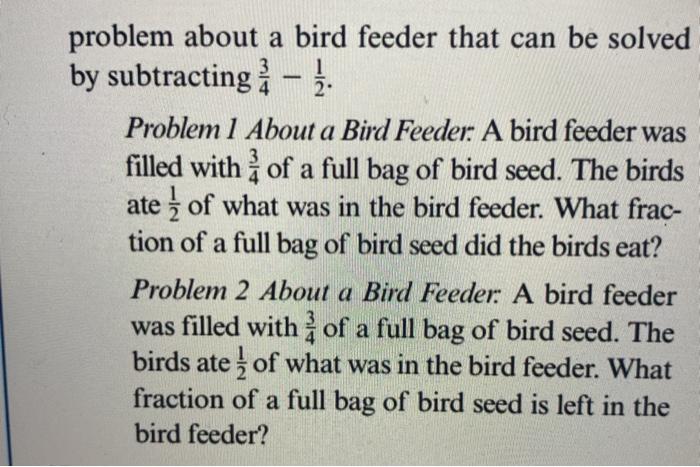 Solved 14. I Can the following problems about a bird feeder | Chegg.com