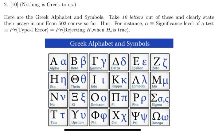 Greek Alphabet Symbols Test