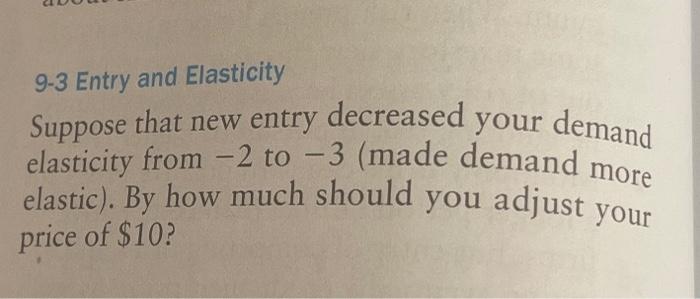 Solved 9-3 Entry and Elasticity Suppose that new entry | Chegg.com