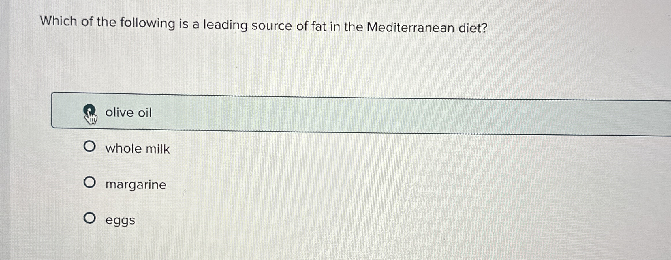 Solved Which of the following is a leading source of fat in
