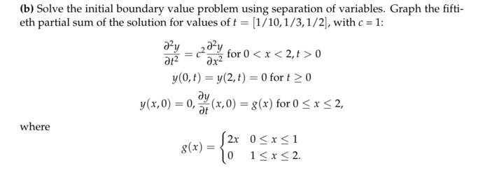 Solved (b) Solve The Initial Boundary Value Problem Using | Chegg.com