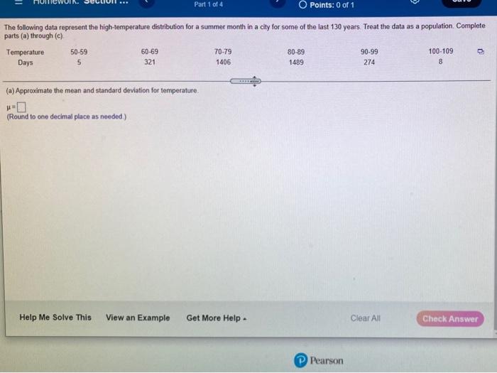 Solved Part 1 of 4 O Points: 0 of 1 The following data | Chegg.com