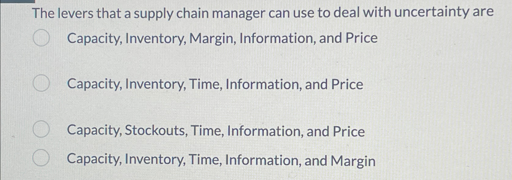 Solved The levers that a supply chain manager can use to | Chegg.com