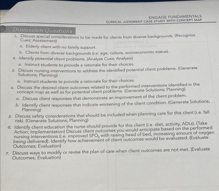 gas exchange clinical judgment case study with concept map