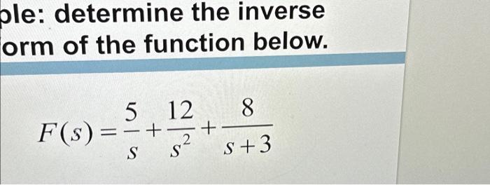 Solved ble: determine the inverse form of the function | Chegg.com