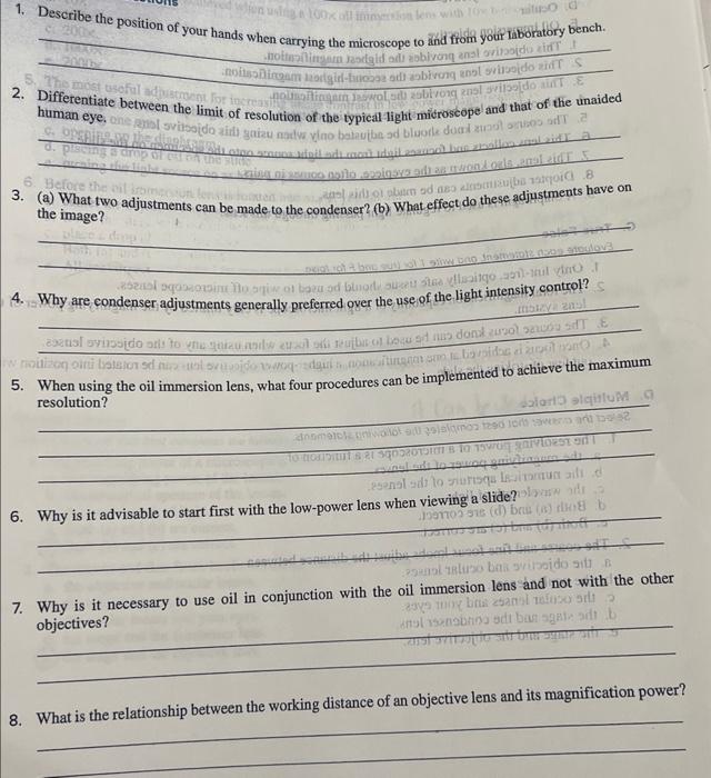 Solved ShortAnswer Questions 1. Describe the position of