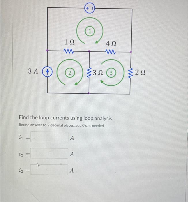 Solved Find The Loop Currents Using Loop Analysis. Round | Chegg.com