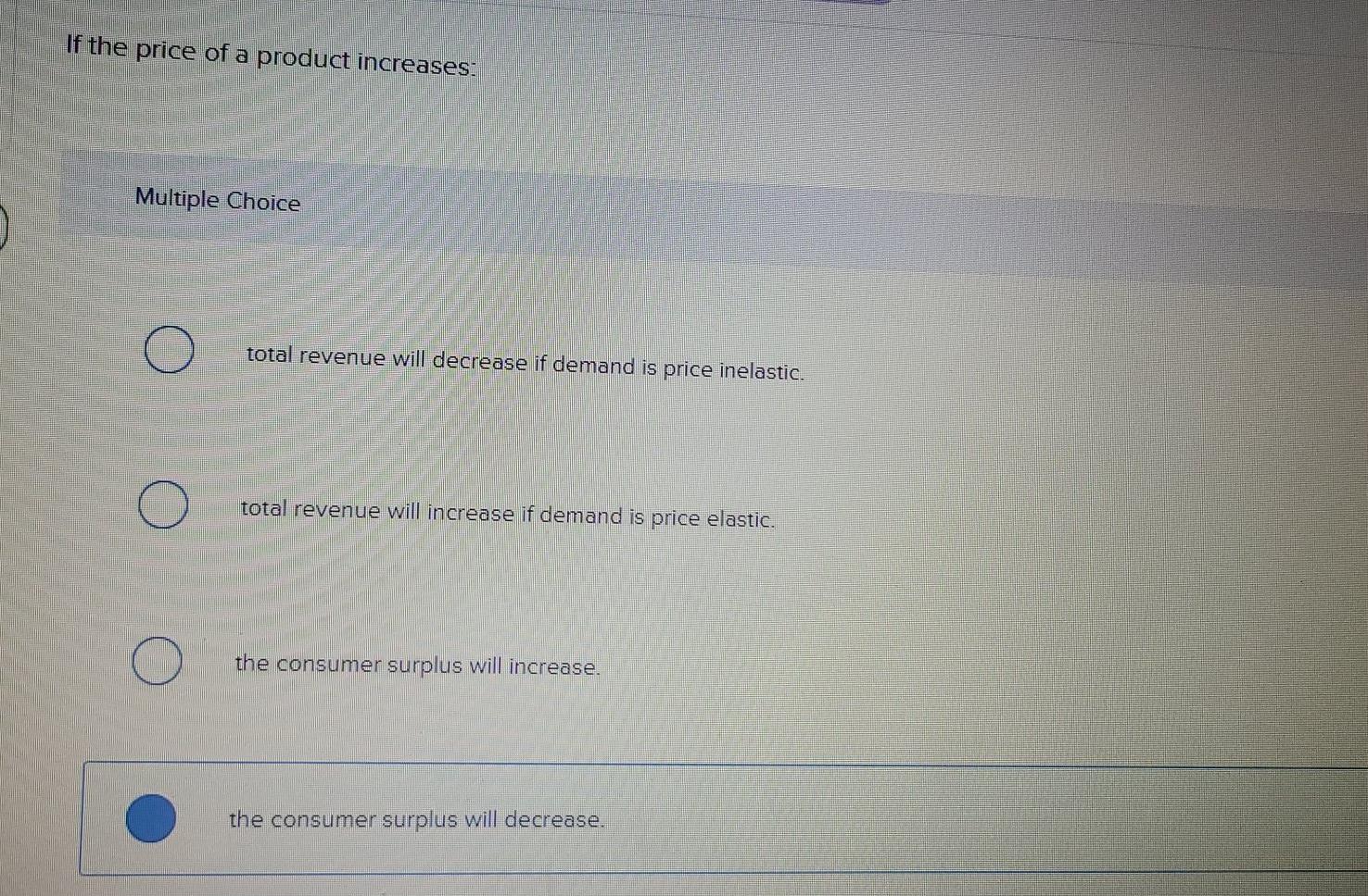 Solved If the price of a product increases: Multiple Choice | Chegg.com