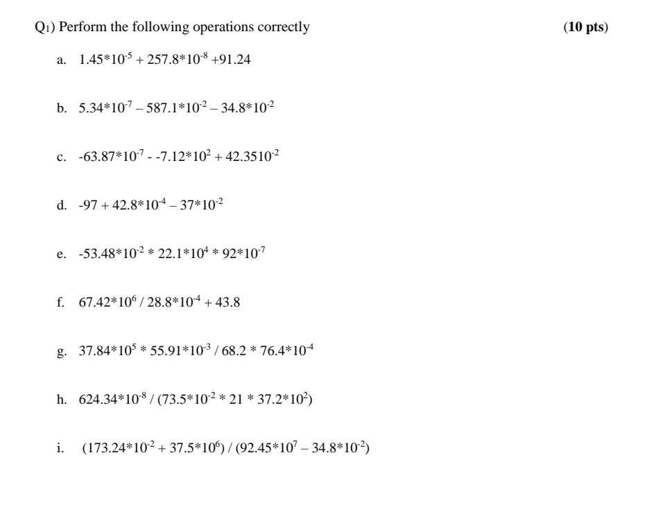 Solved Q1) Perform the following operations correctly (10 | Chegg.com