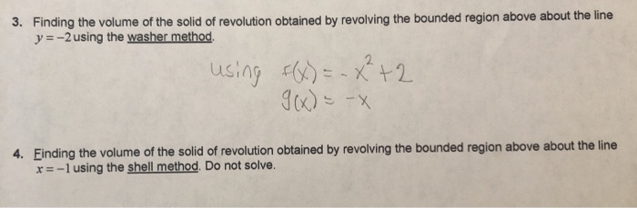 Solved 3. Finding the volume of the solid of revolution | Chegg.com