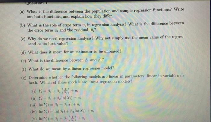 Solved (a) What is the difference between the population and | Chegg.com