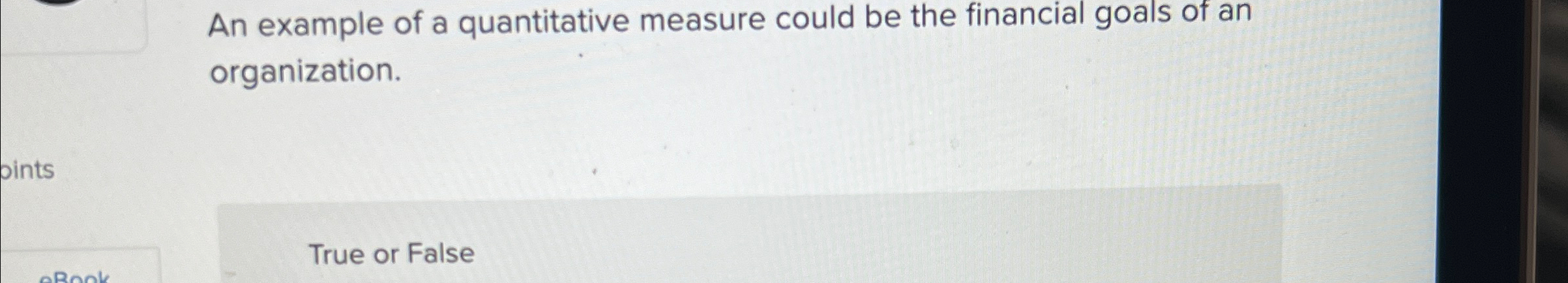 Solved An example of a quantitative measure could be the | Chegg.com
