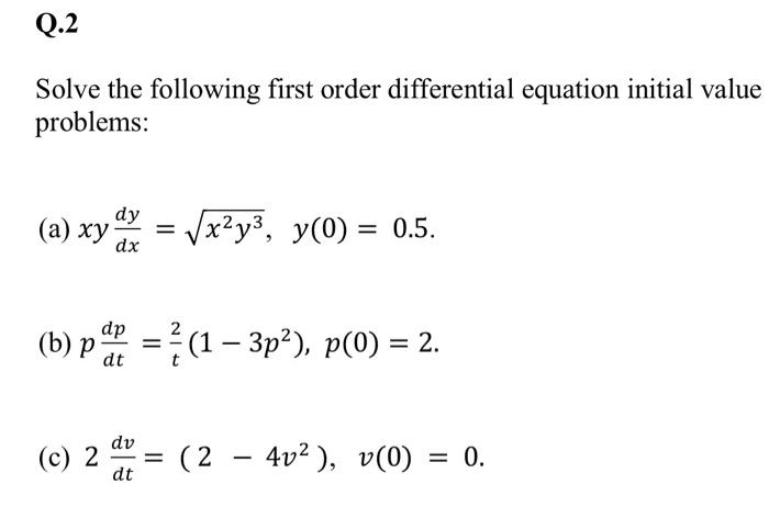 Solved Solve The Following First Order Differential Equation | Chegg.com