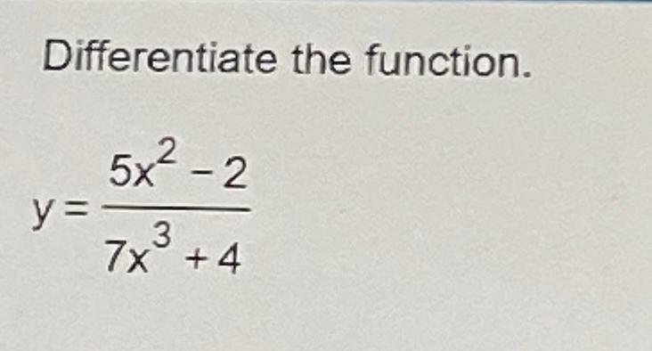 Solved Differentiate The Function Y 5x2 27x3 4