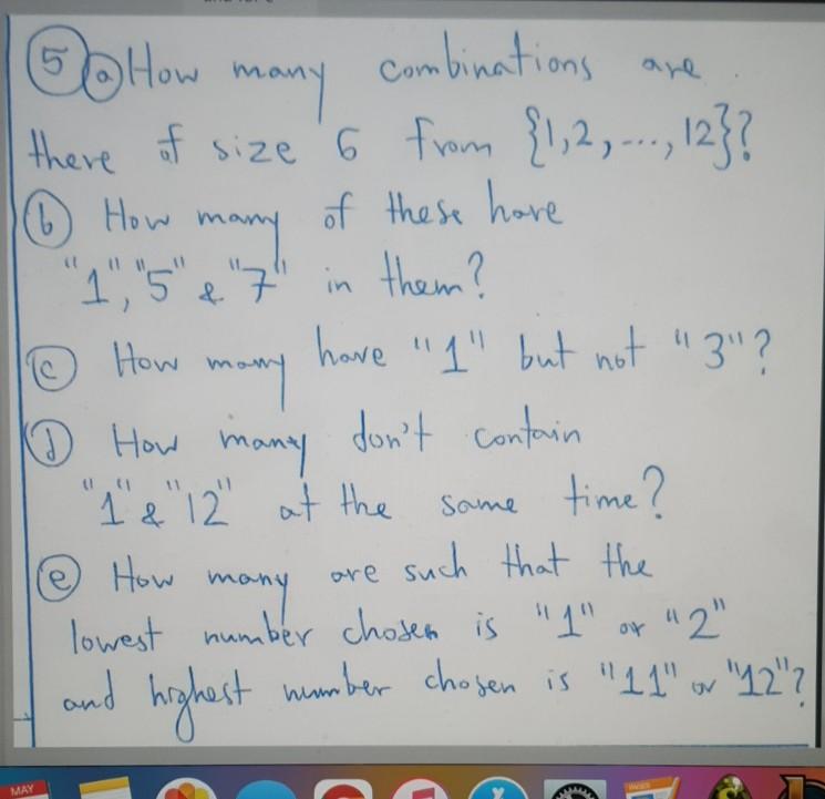 Solved How many How mo Combinations there of size 6 from | Chegg.com