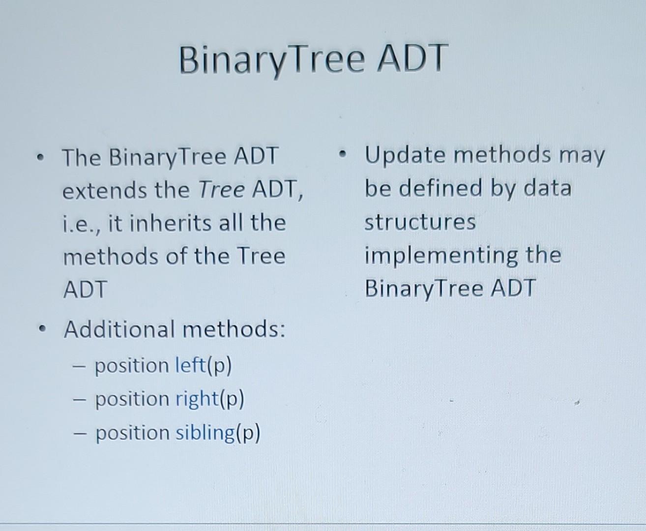 Solved 1, In Lecture 7, Page 26, we describe a set of ADT | Chegg.com