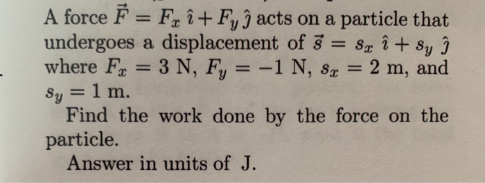 Solved A Force F Fx I Fy H Acts On A Particle That Un Chegg Com