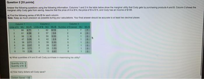 Solved Question 2 [33 points) Answer the following questions | Chegg.com