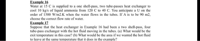 Solved Example 16 Water at 15 C is supplied to a one | Chegg.com