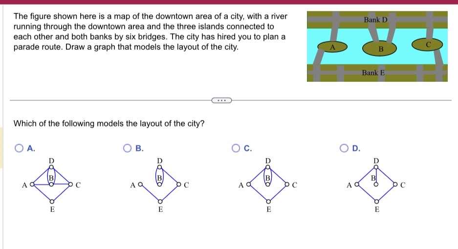 Solved The figure shown here is a map of the downtown area | Chegg.com