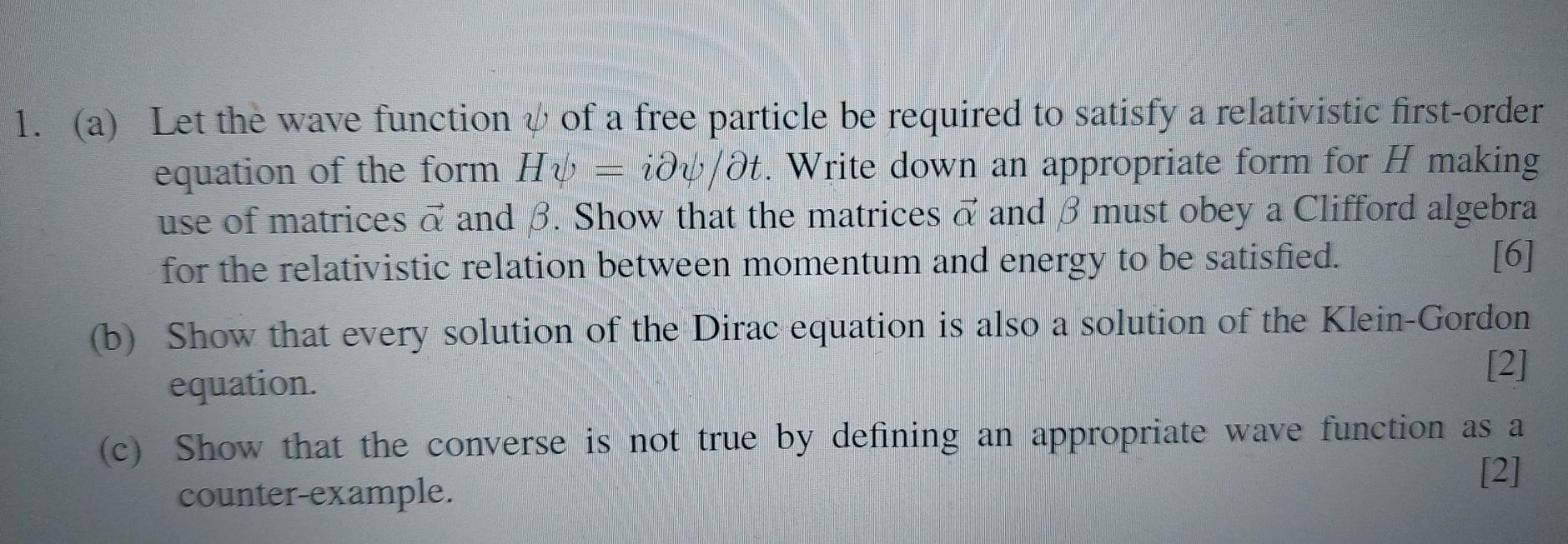 Solved 1. (a) Let the wave function y of a free particle be | Chegg.com