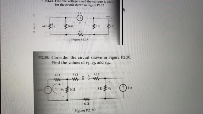 Solved Find the voltage v and the currents and for the | Chegg.com