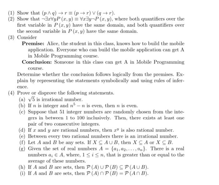 Solved Discrete math help please(1) | Chegg.com