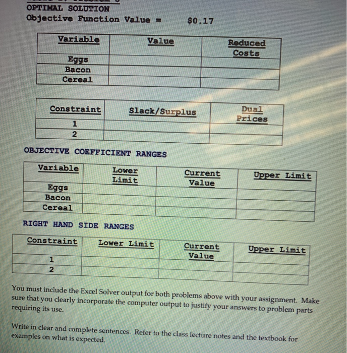 Solved A hospital dietitian prepares breakfast menus every | Chegg.com