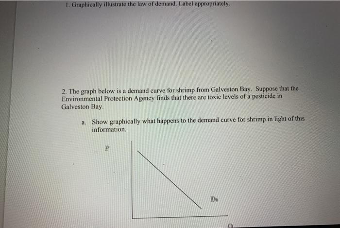 Solved 1. Graphically illustrate the law of demand. Label | Chegg.com