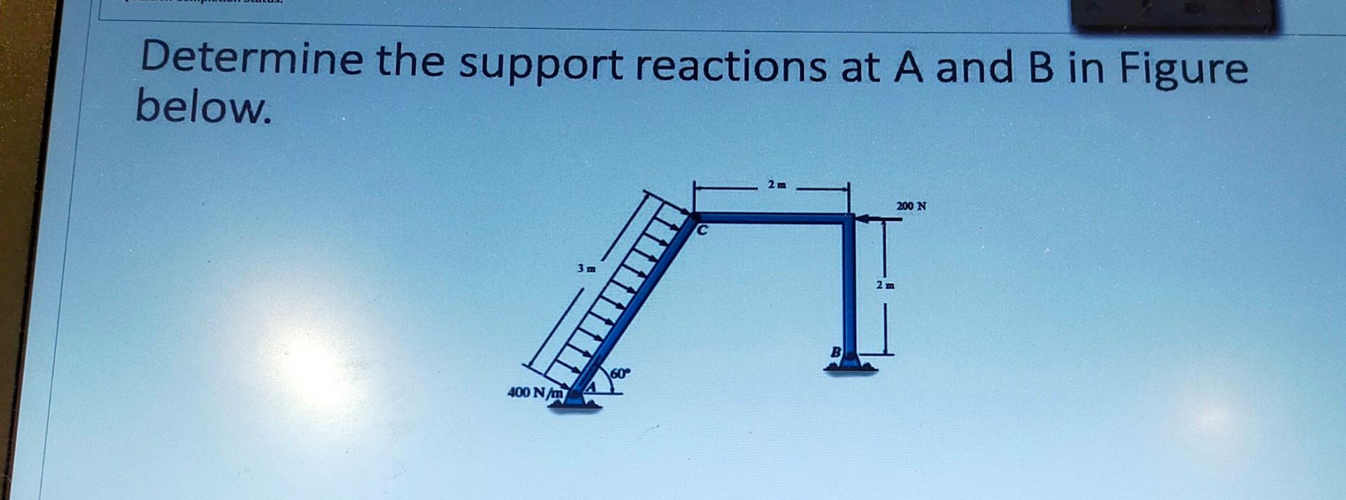 Solved Determine the support reactions at A and B in Figure | Chegg.com