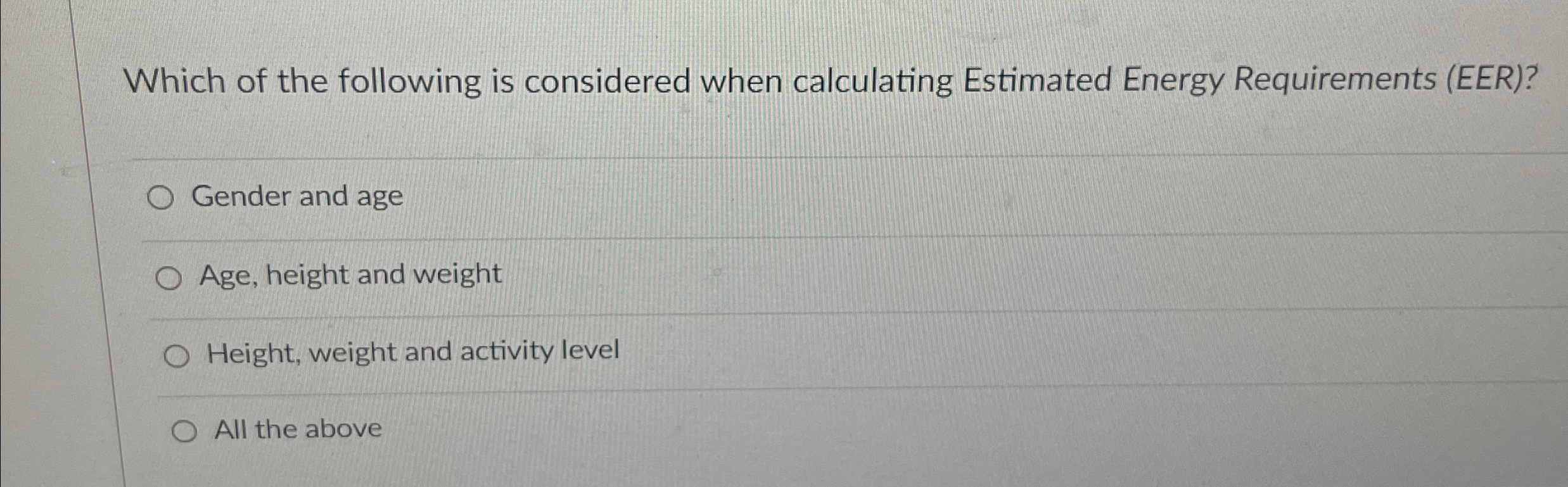 Solved Which Of The Following Is Considered When Calculating | Chegg.com