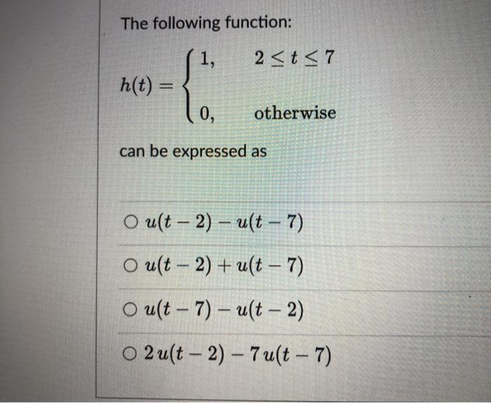 Solved The following function: 1, 2 | Chegg.com
