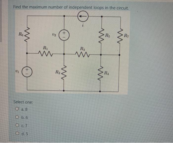 Solved Find the maximum number of independent loops in the | Chegg.com