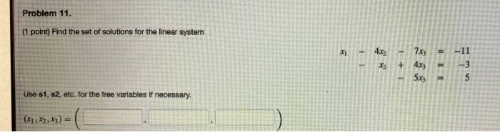 Solved Problem 11. (1 Point) Find The Set Of Solutions For | Chegg.com