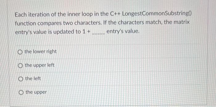 Solved Each iteration of the inner loop in the C++ | Chegg.com