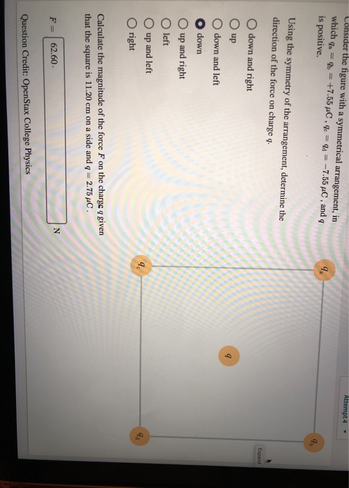 Solved Attempt 4 Consider the figure with a symmetrical | Chegg.com