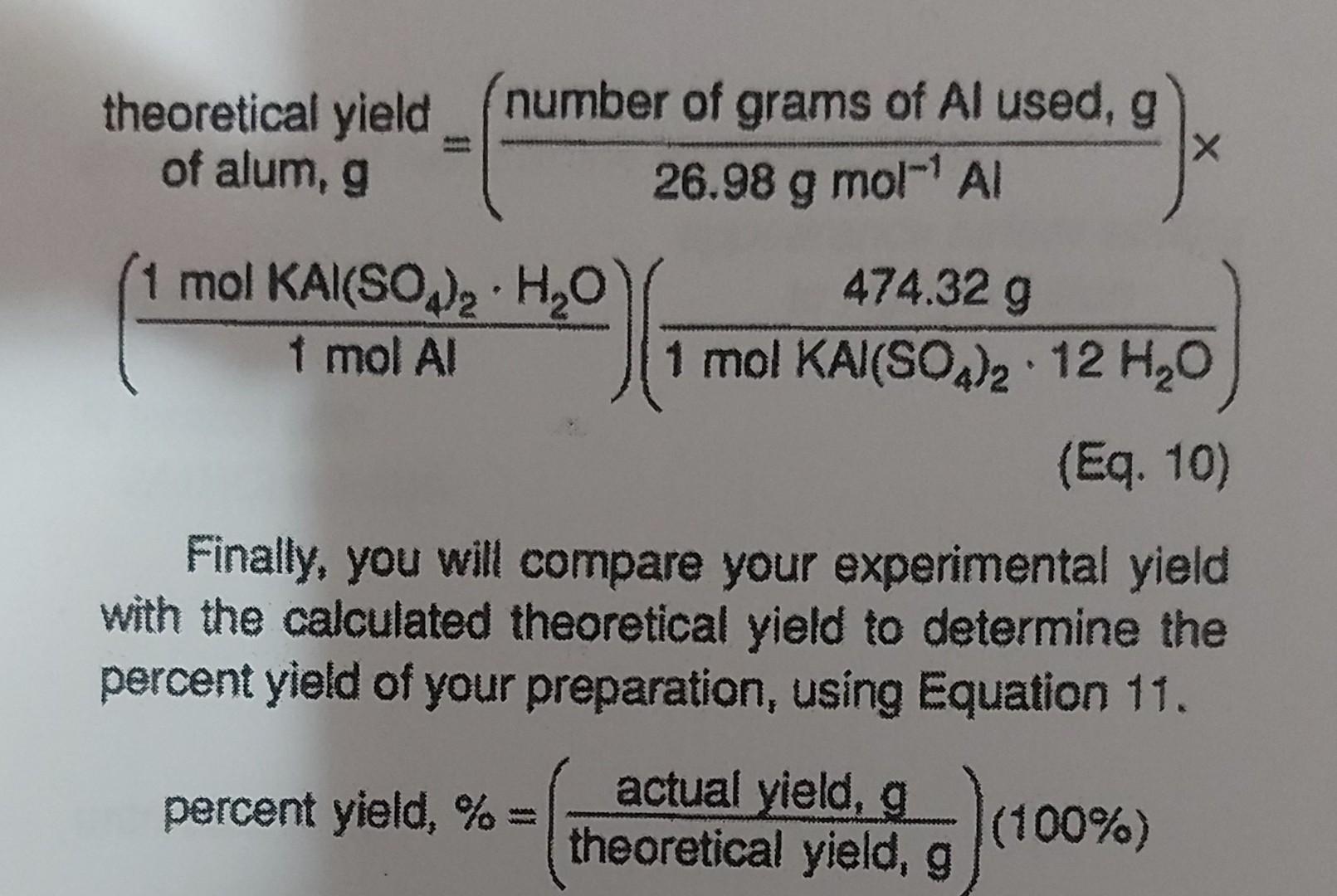 Solved Dissolving Al foil in basic SolutionB. Synthesizing | Chegg.com