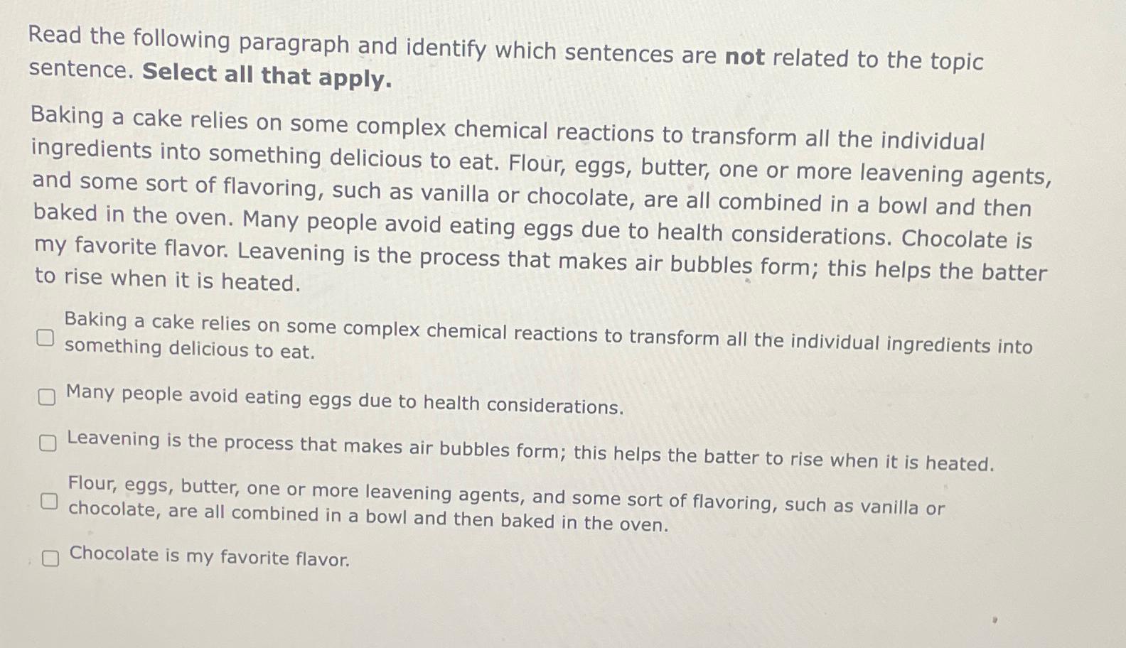 Solved Read the following paragraph and identify which | Chegg.com