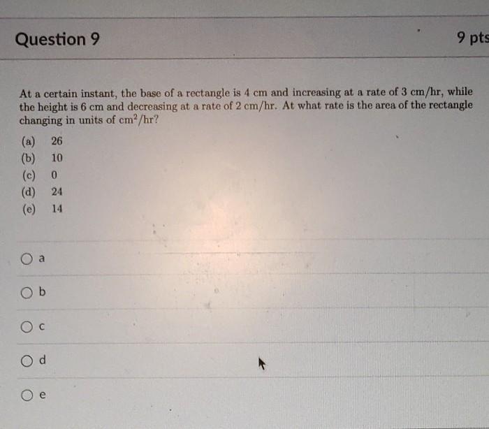 Solved Question 9 9 pts At a certain instant, the base of a | Chegg.com