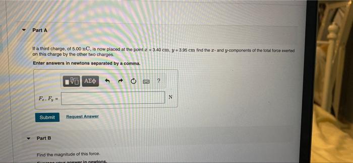 Solved CHW-Ch21 Problem 21.70 A charge of -2.80 nC is placed | Chegg.com