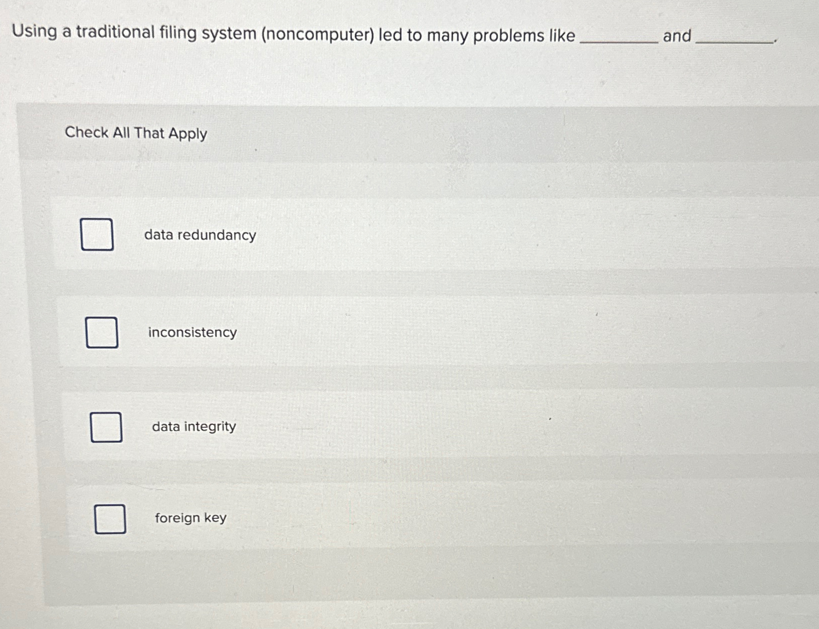 Solved Using A Traditional Filing System Noncomputer Led Chegg Com