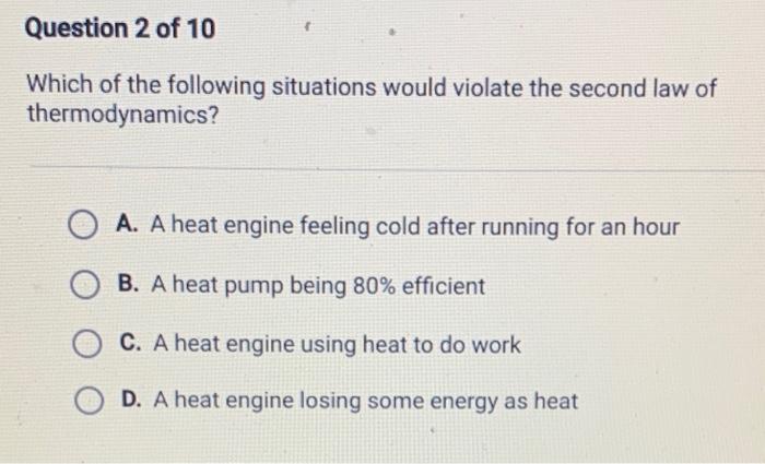 Solved Question 2 Of 10 Which Of The Following Situations Chegg Com