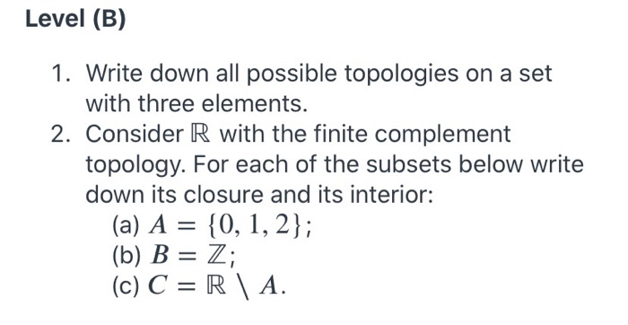 Solved Level (B) 1. Write Down All Possible Topologies On A | Chegg.com