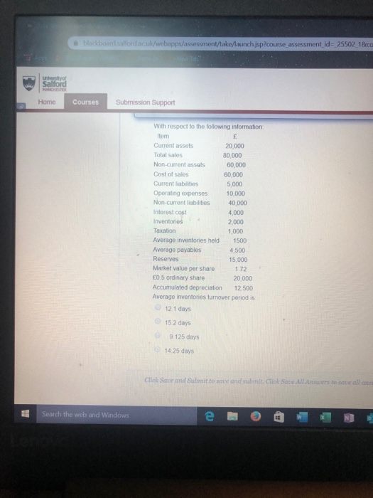 Solved Blackboard.salford.ac.uk/webapps/assessment/take/l...
